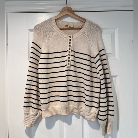 Sezane LÉONTINE JUMPER Ecru / Navy Size M - Picture 6 of 7